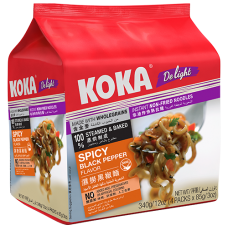 Koka Delight Instant Non Fried Noodles Black Pepper 4x85 gm x 12